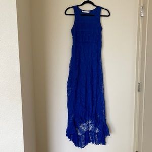 COPY - Electric Blue Solitaire Size S sleeveless maxi tank lace dress